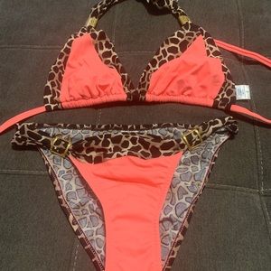 Venus orange|leopard swimsuit